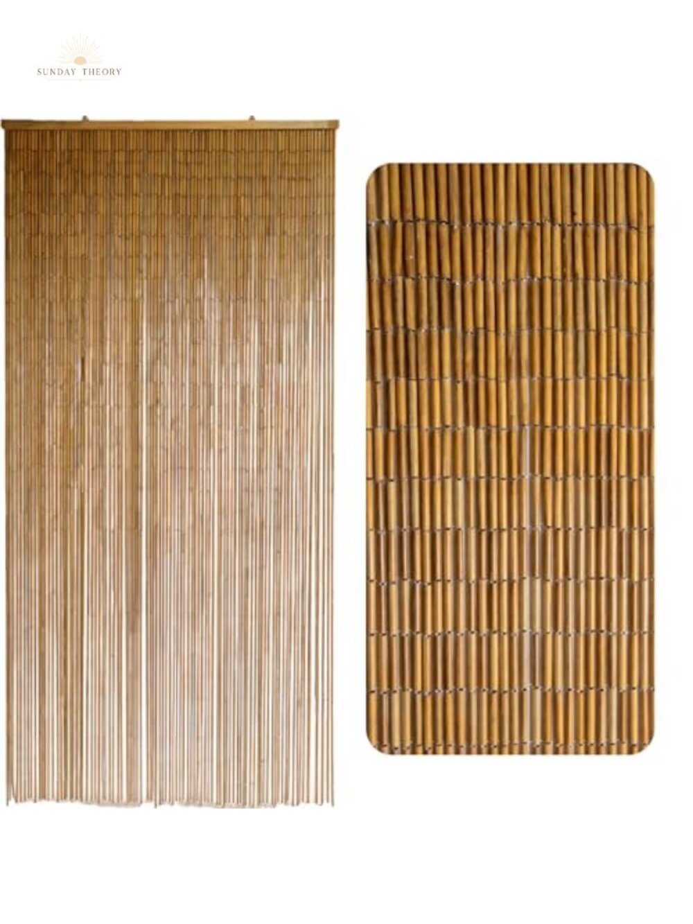 Handcrafted Natural Bamboo Bead Curtain 35.4x78.7 Doorway Room Divider